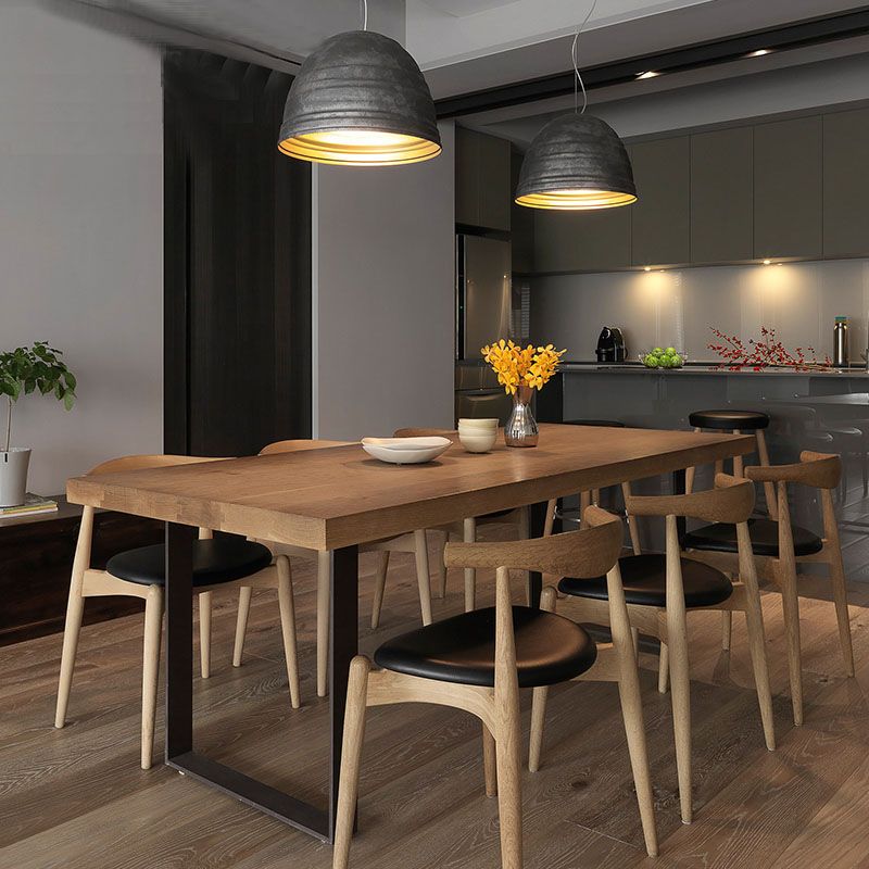 Industrial Style Dining Table Solid Wood Table for Home Kitchen