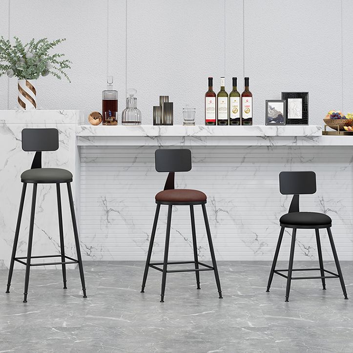 Industrial Footrest Bristol Stool Matte Finish Iron Bar Stool