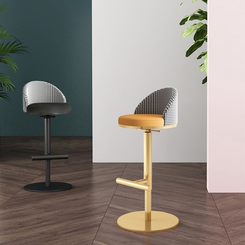 Adjustable Height Armless ar Chair Modern Upholstered Rotatable Bar Stool