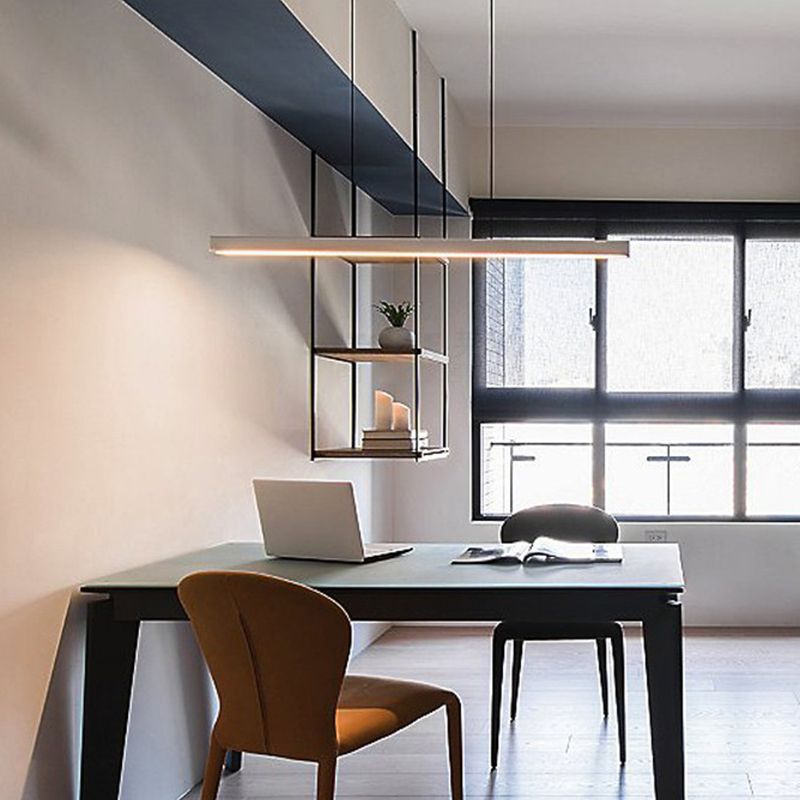 Zeitgenössische Küchenheize helle lineare Decke Anhänger Leuchtmetall 1 Licht