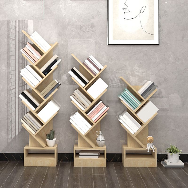 Scandinavian Bookshelf Standard Engineered Wood Closed Back Bookcase