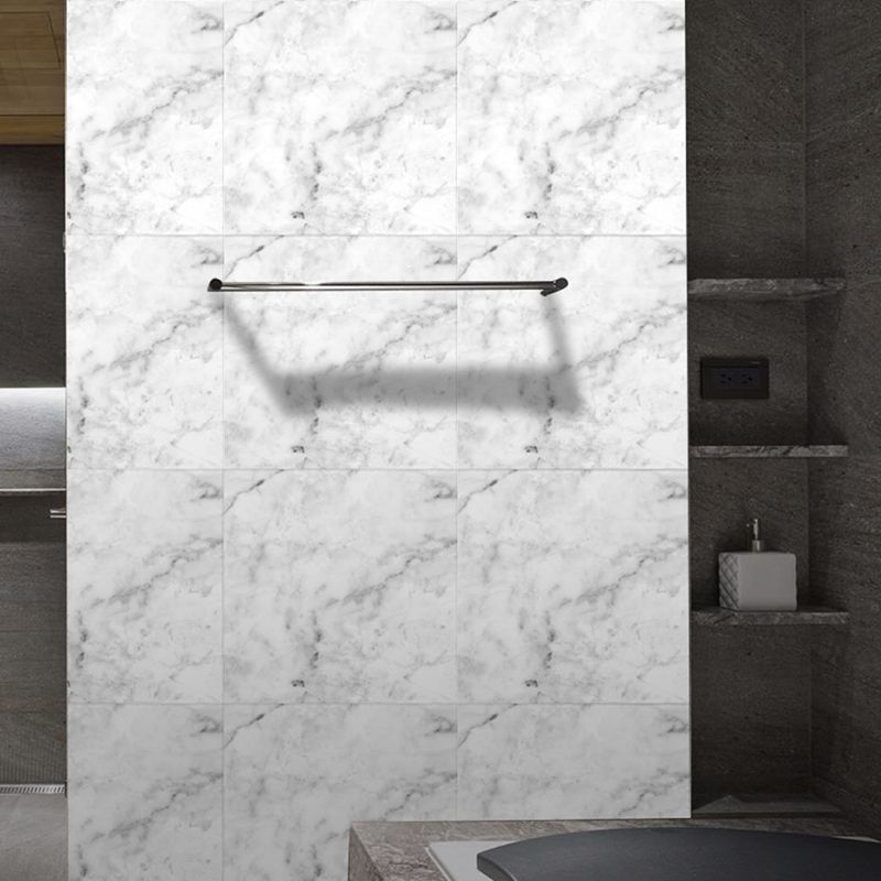 Adhesive Marble Wallpaper Panels Contemporary PVC Wall Art for Bedroom, 12' L x 12" W