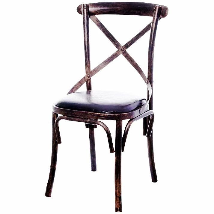 Industrial Style Metal Chairs Dining Room Kitchen Cross Back Side Chair