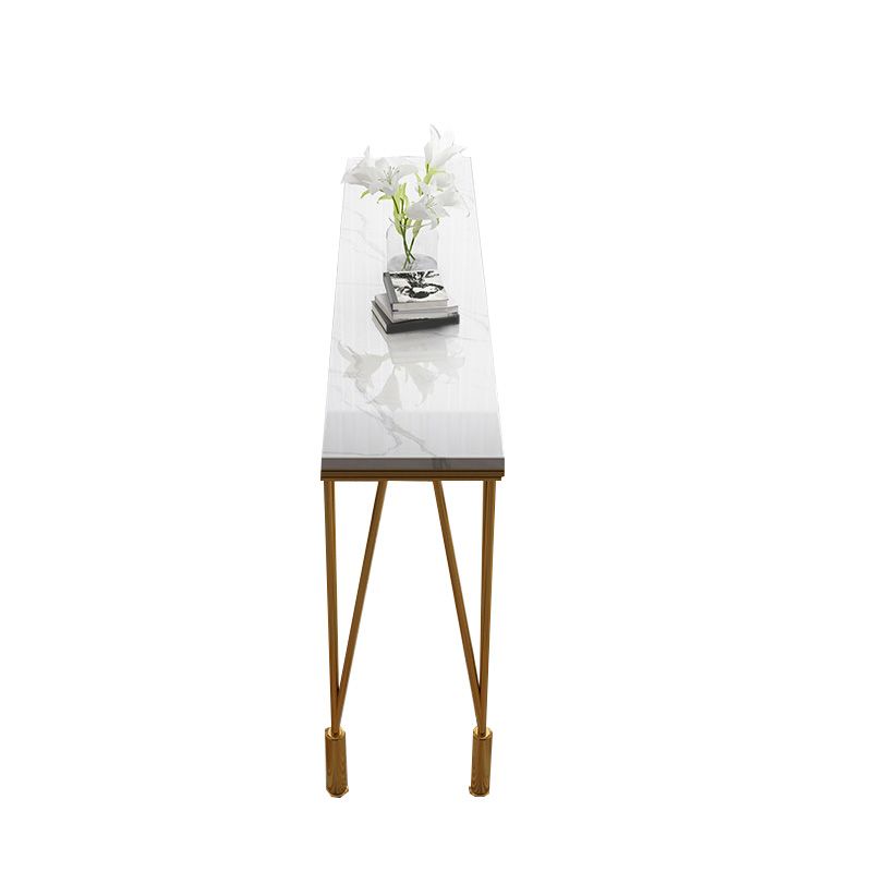Modern Bar-height Table with White Stone Top 41.3-inch Height Table