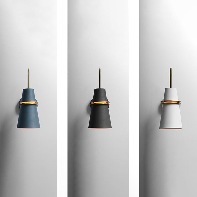1 Light Metal Wall Light Fixture Modern Tapered Wall Sconces Lighting Fixtures for Bedroom