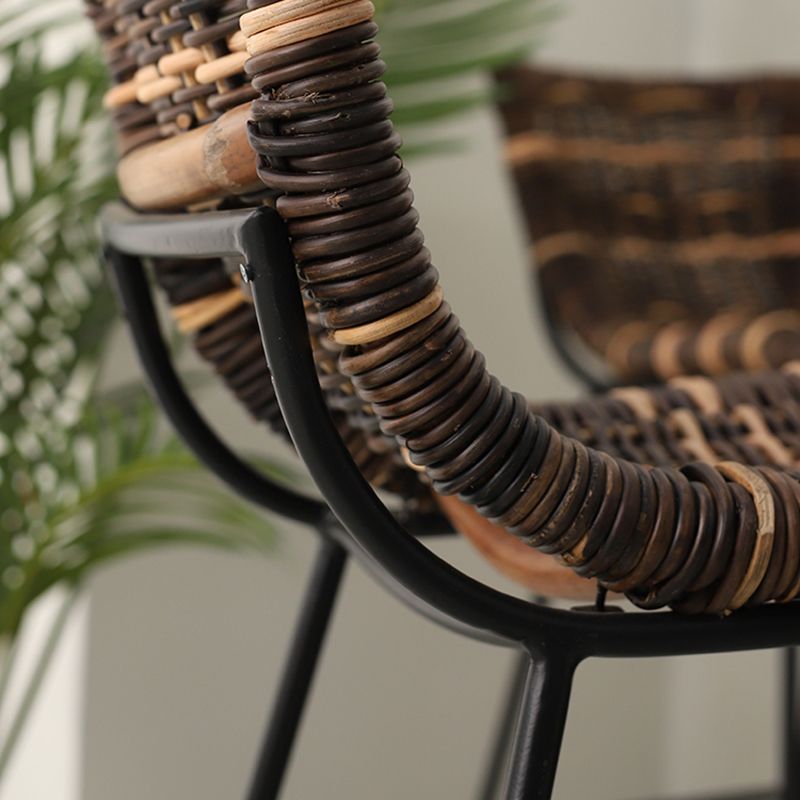 Industrial Low Back Indoor Armless Bar Stool with Metal Base