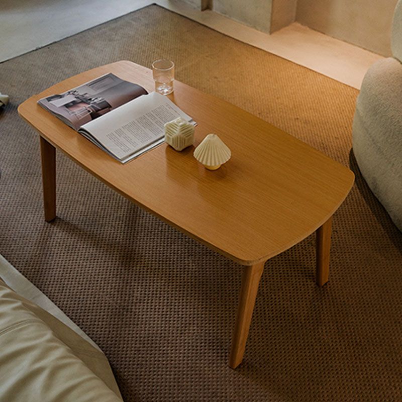 Wooden 4 Legs Cocktail Table Modern Rectangular Coffee Table for Living Room