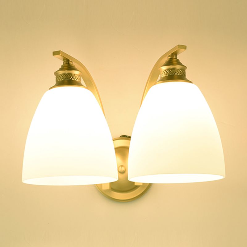 Illuminazione a parete interno Apparecchio di lampada a parete minimalista con tonalità di vetro latte