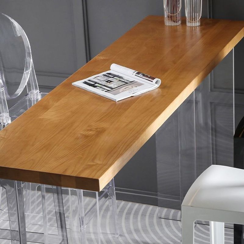 Contemporary Double Pedestal Bar Dining Table Rectangle Bar Table in Acrylic and Wood