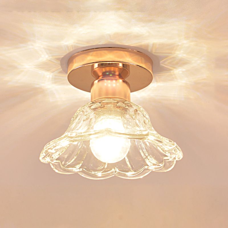 Glass Geometric Flush Mount Lights Modern Style 1 Light Flush Mount Lamp