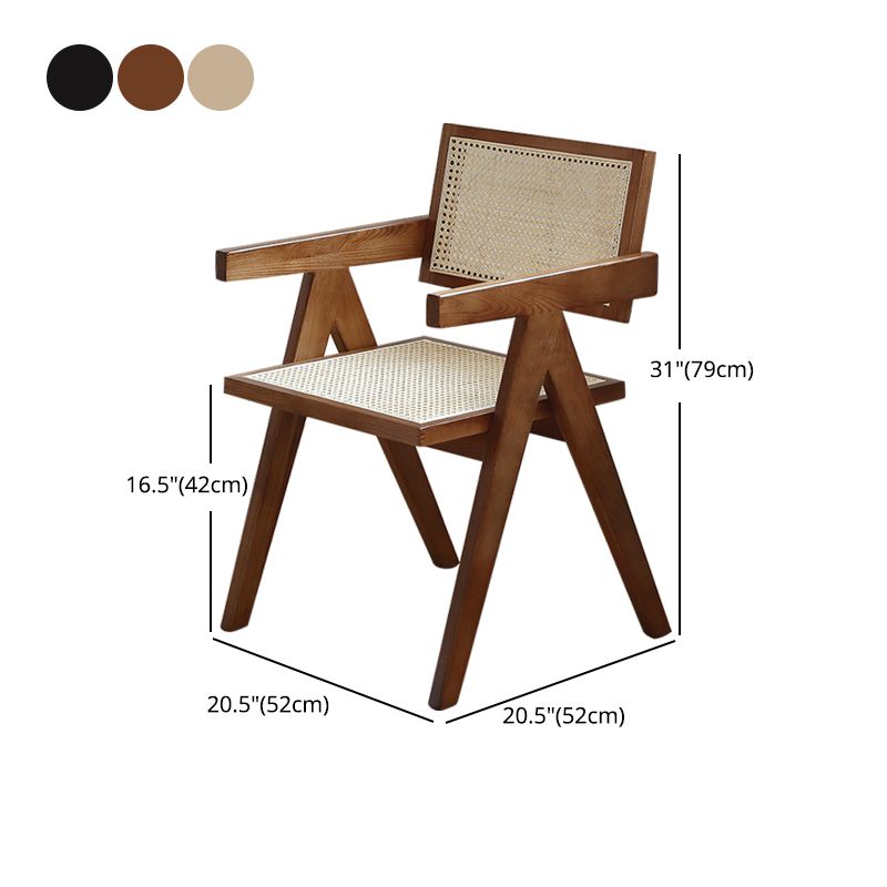 Traditional Style Chairs Dining Kitchen Arm Chairs with Wooden Legs