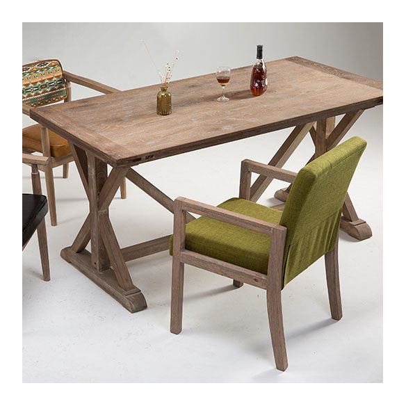 Silla de comedor con brazo abierto para cafetería de granja, acabado mate de cuero