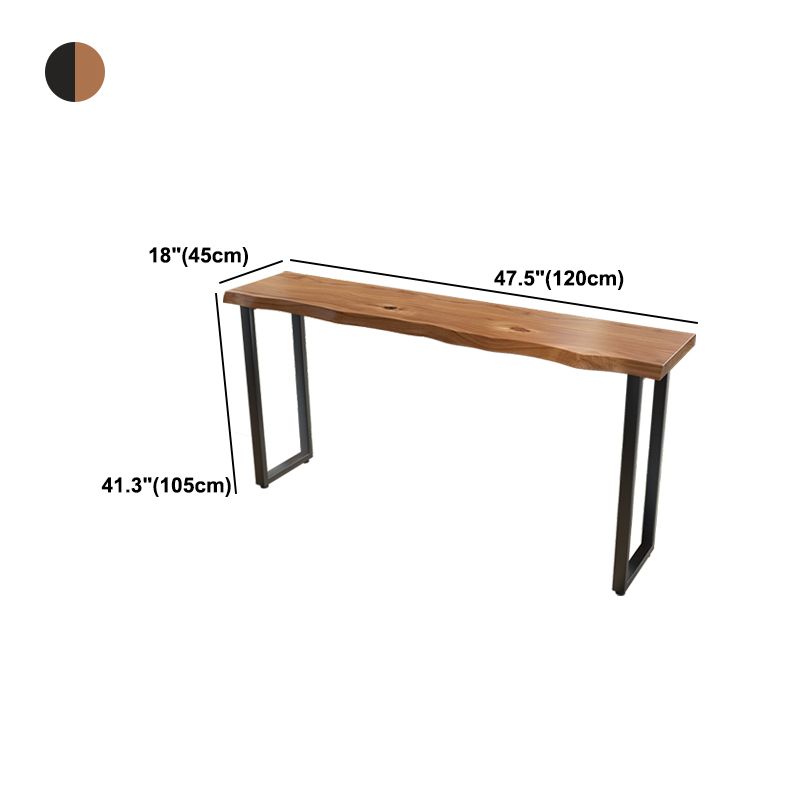 Brown Modern Style Specialty Table Solid Wood and Iron Bar Table for Restaurant