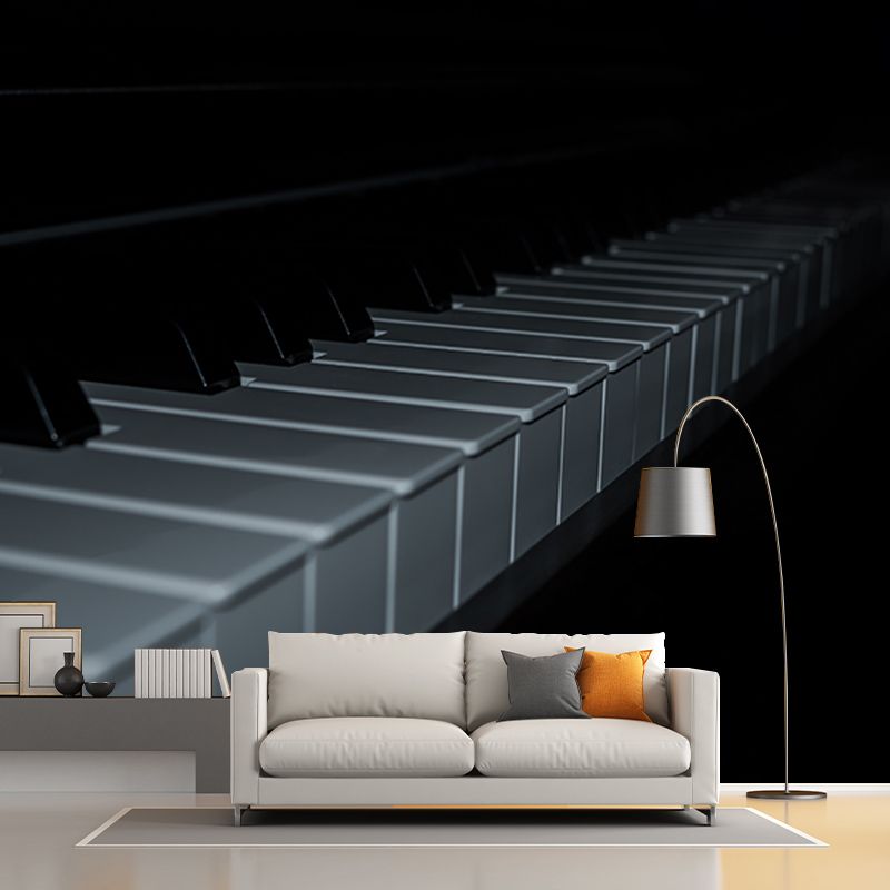 Piano Customized Wall Mural Mildew Resistant Wallpaper for Sitting Room