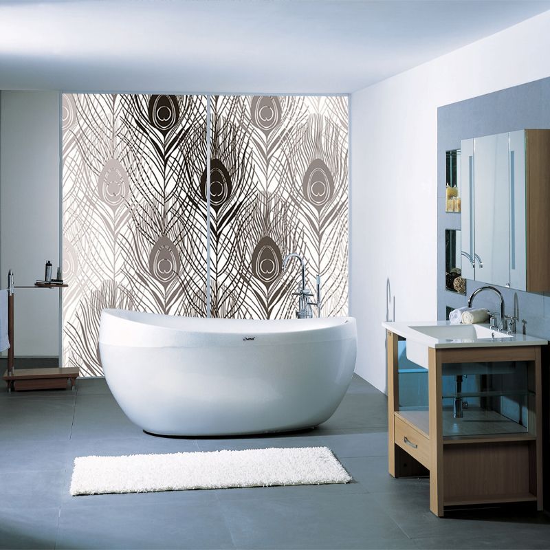 Decorative Peacock Feather Wall Murals Personalised Size Modern Wall Covering for Bedroom