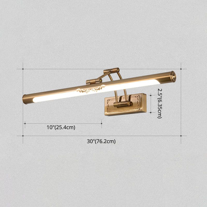 Brass LED Wall Lamp in Traditional Classic Style Electroplate Iron Wall Light with Acrylic Shade