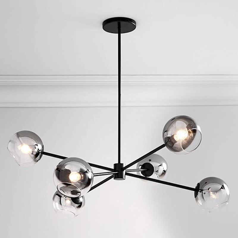 Gearceerde hanglampverlichtingsarmatuur minimalistische stijl glashangende kroonluchter voor woonkamer