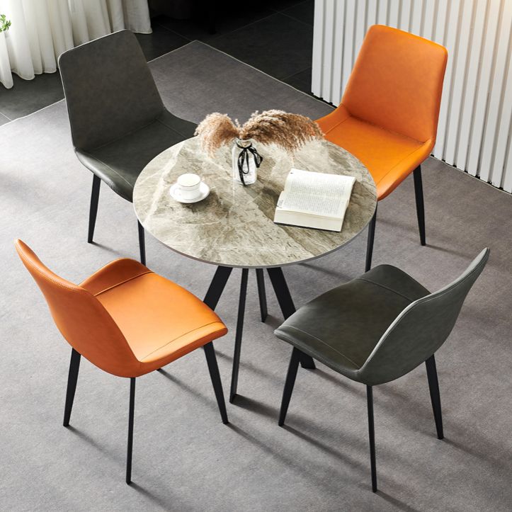 Industrial Style Metal Chairs Set Solid Back Side Kitchen Dining Room Chair