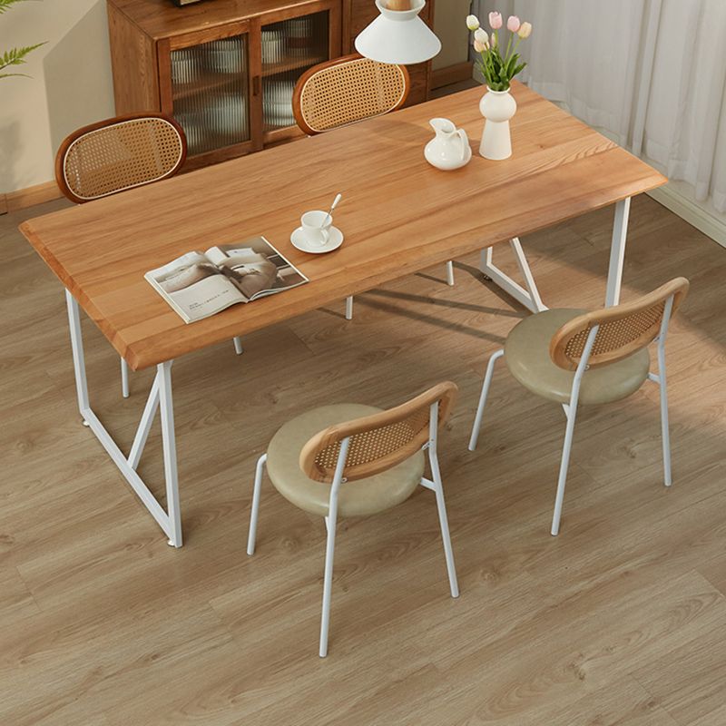 Brown Ash Wood Modern Dining Table Set 1/2/5 Pcs Dinette Set for Home
