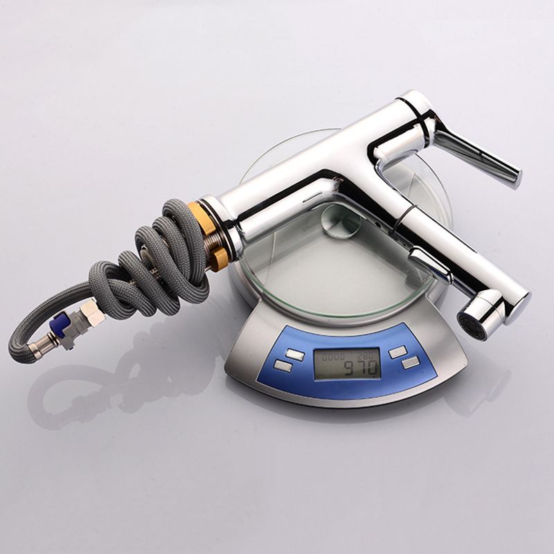 Circular Contemporary Bathroom Faucet Lever Handle Faucet with Single Hole