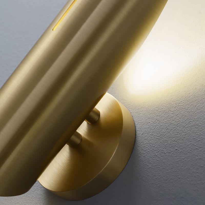 Hollow Bamboo Leaf Shaped Simplicity Sconce Light 13.7" H Post-modern Style Metal Lighting Fixture for Bedroom