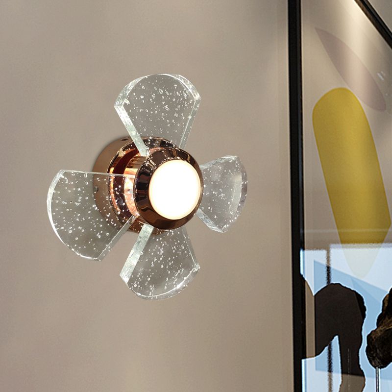 Conception de ventilateur Facet Verre transparent Murce de mur à LED moderne Corridor mural Éclairage