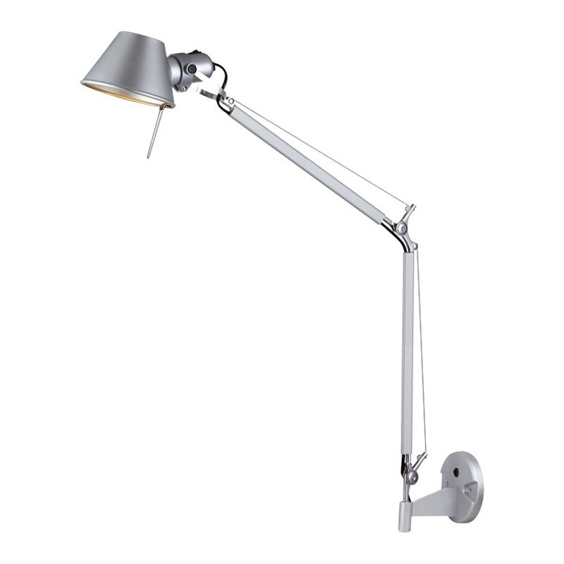 Swing Arm Wall Sconce Modernist Metal Wall Light Fixture for Bedroom