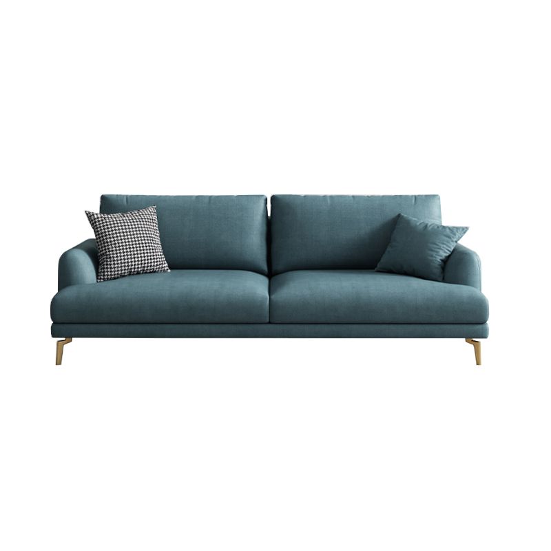 Contemporary Faux Leather Recessed Arm Furniture Sectionals in Green