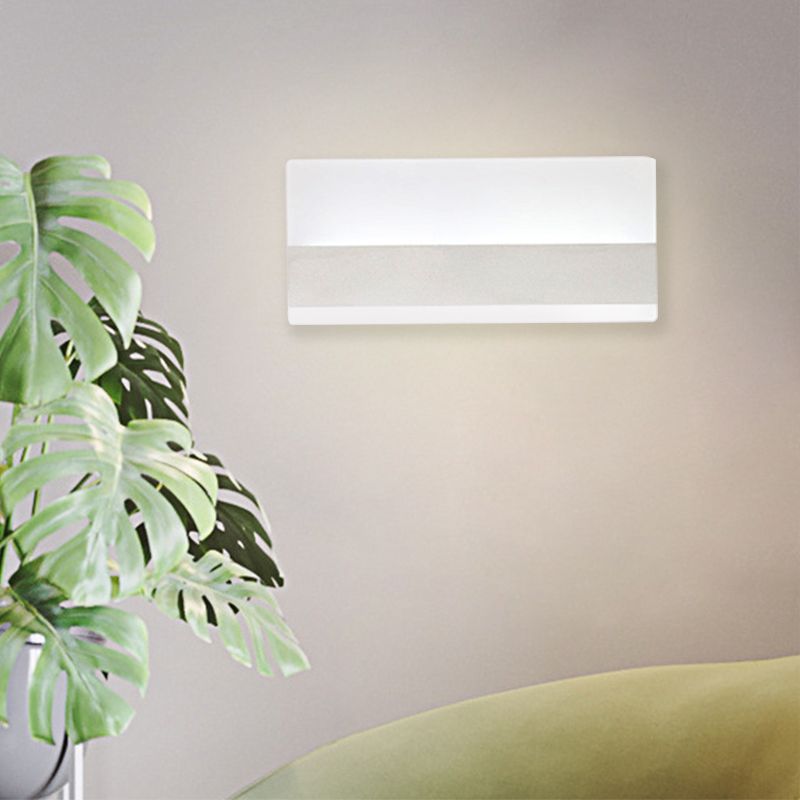 Simplicity Cuboid LED Wall Sconce Acrylic Golden Wall Mounted Lamp in White/Warm Light