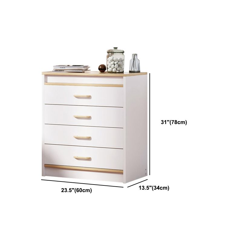 13.38" Wide Rectangle Accent Chest White Wood Accent Cabinet