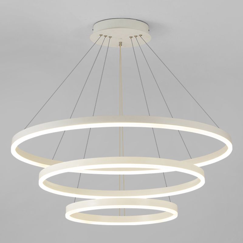 Nordic Layered Chandelier Metal Circle Chandelier Pendant for Living Room