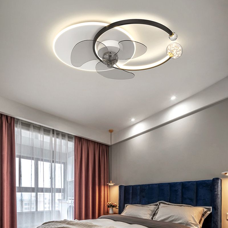 Contemporary Geometric Fan Light Metal LED Flush Mount Light for Living Room