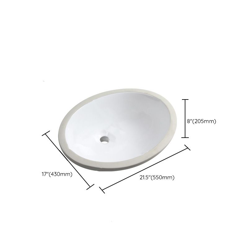 Contemporary Round Wash Stand Ceramic Undermount Bathroom Sink