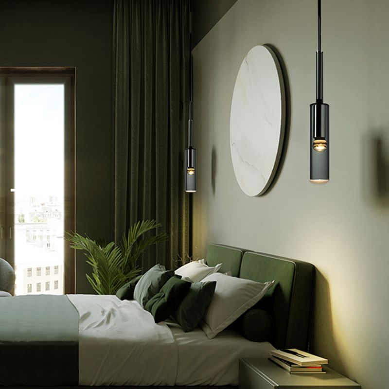 Cylindrical Shape Crystal Chandelier Pendant Light Simple Modern Style Indoor Ceiling Hanging Light