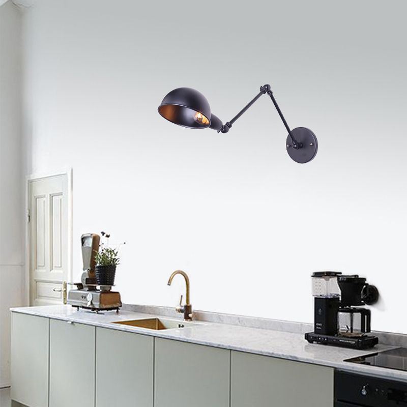 Modern Style Dome Shape Wall Sconce Metal 1 Light Sconces for Living Room
