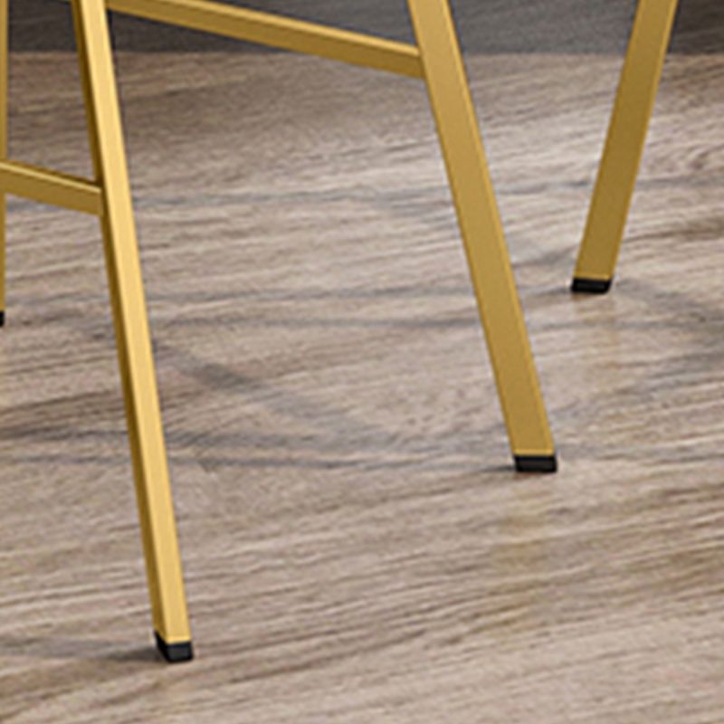 Glam Leather Upholstered Bar Stool Armless Low Back Stool with Gold Metal Legs