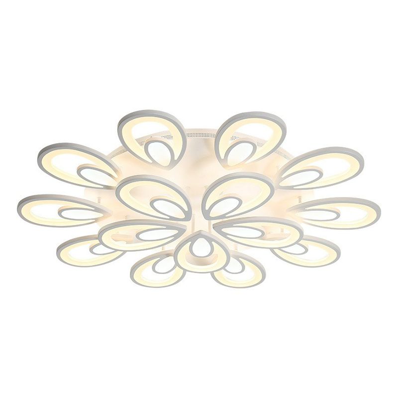 Luz LED semi empotrada de pavo real acrílico, soporte empotrado de techo blanco sencillo para sala de estar