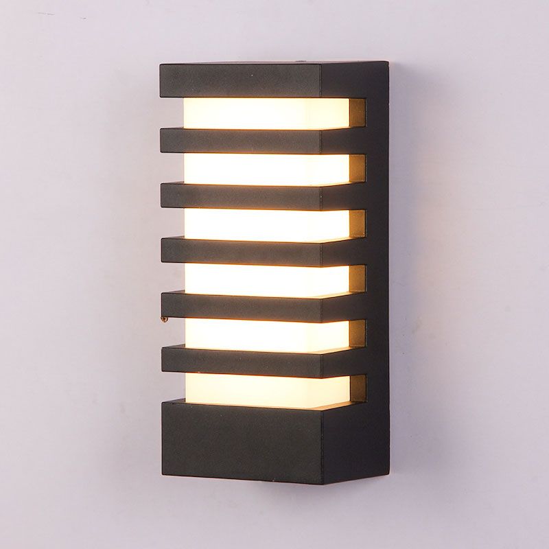 Rechthoek LED Wall Mounted Light Simplicity Metallic Courtyard Wall Sconce Lighting