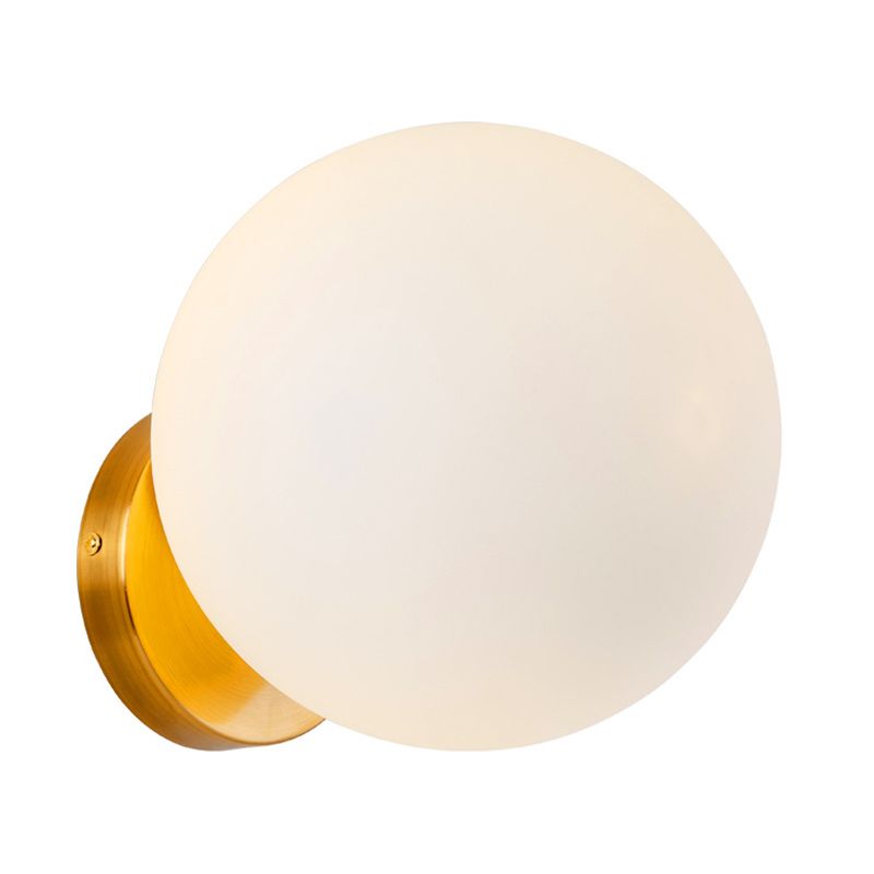 Modern Wall Light Fixture Metallic Wall Light Sconce with Glass Shade for Bedroom