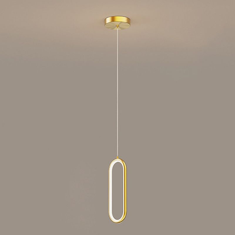 Metal Oval Hanging Light Postmodern Style Suspension Pendant for Cafe Restaurant