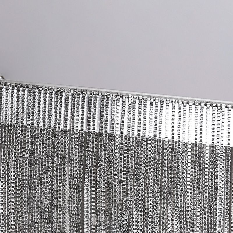 Sombra de cadena de metal Costeo de lámpara contemporánea Luz para sala de estar de comedor