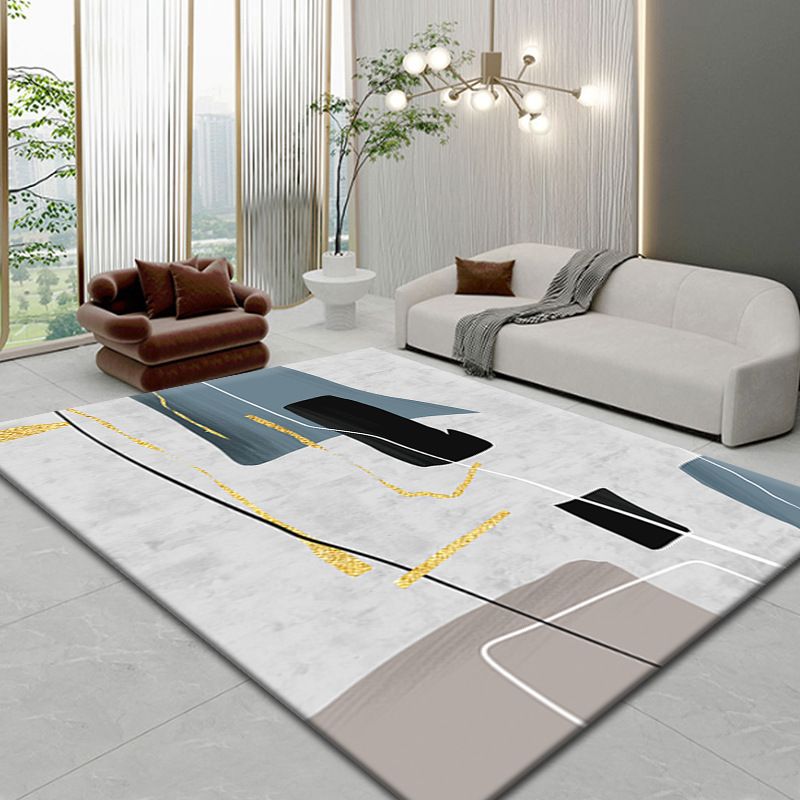 Minimalist Rug Abstract Pattern Modern Rug Polyester Stain Resistant Indoor Area Rug