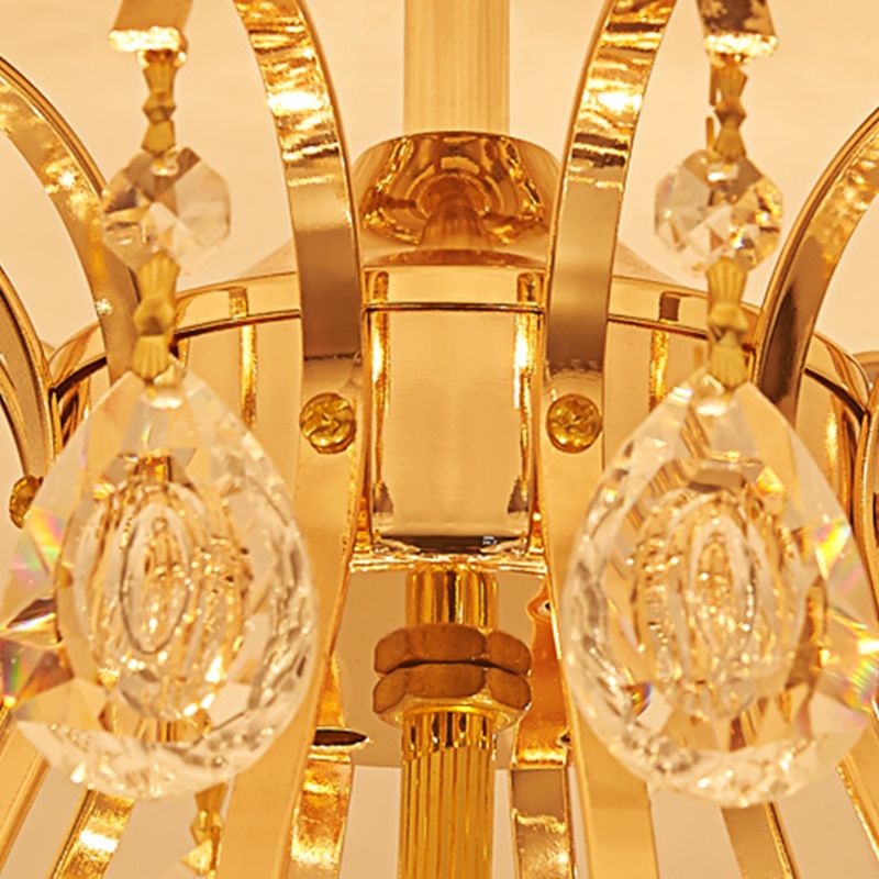 Apparecchiatura a soffitto a cascata dorata Modernismo 7 luci soggiorno semifulò luce