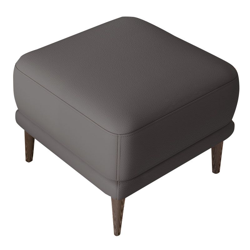 Contemporary Square Ottoman Home Leather Foot Stool with Legs