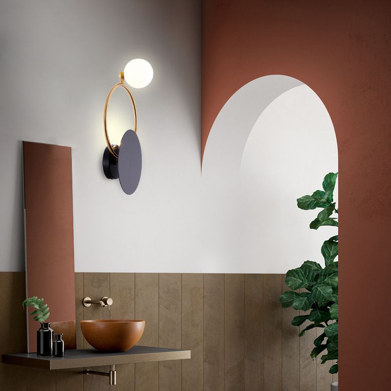 Modern 2-Light Golden/Black Vanity Light Shaded Bathroom Wall Light Sconces