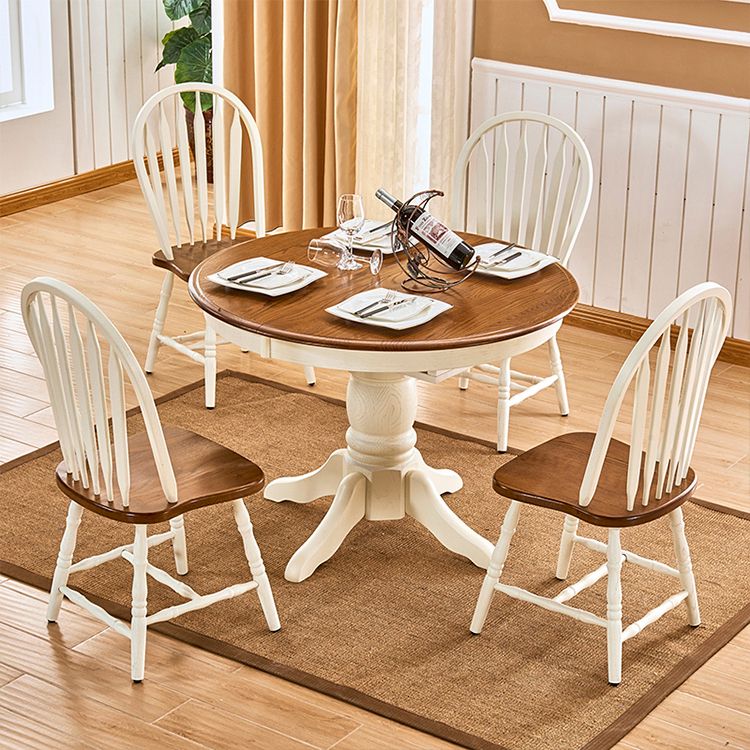 Solid Wood Traditional Dining Room Chair Matte Finish Windsor Back Side Chair