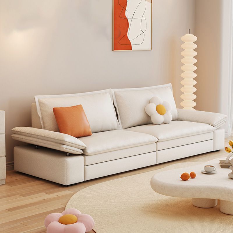 Contemporary Sleeper Sofa Faux Leather Sleeper Sofa in White