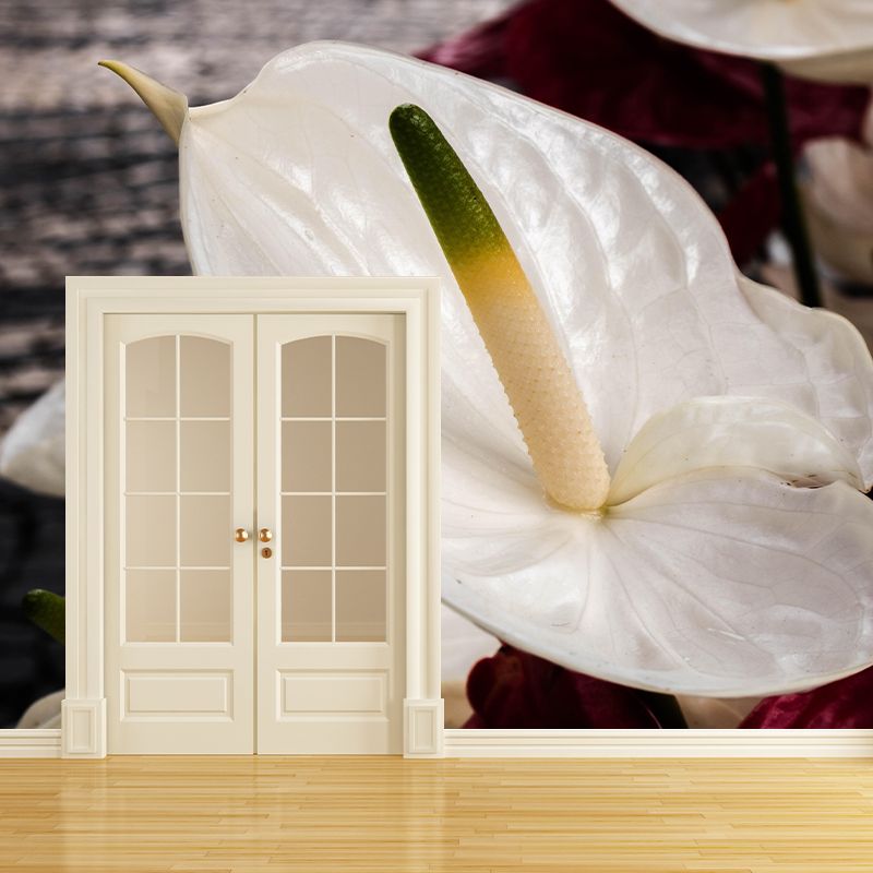 Customized Anthurium Mural Wall Covering Decorative Mildew Resistant for Living Room