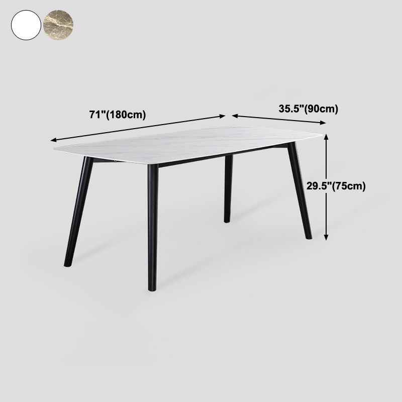 Mesa de comedor industrial rectangular mesa fija con piedra sinterizada