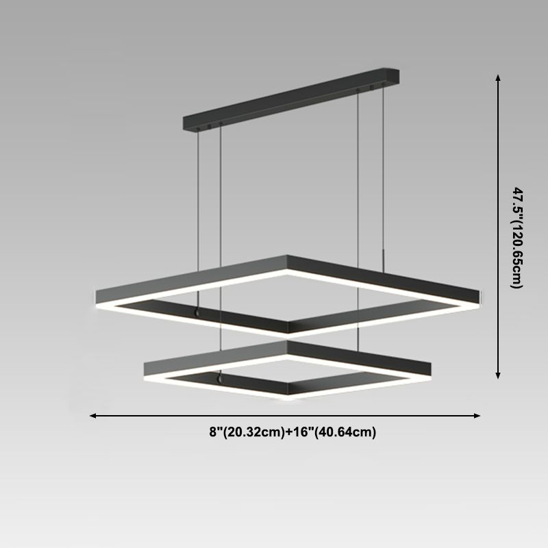 Moderne vierkante kroonluchter verlichtingsarmaturen Multi-tier hangende hanglampen